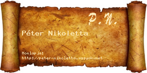 Péter Nikoletta névjegykártya