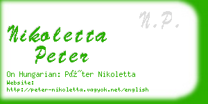 nikoletta peter business card